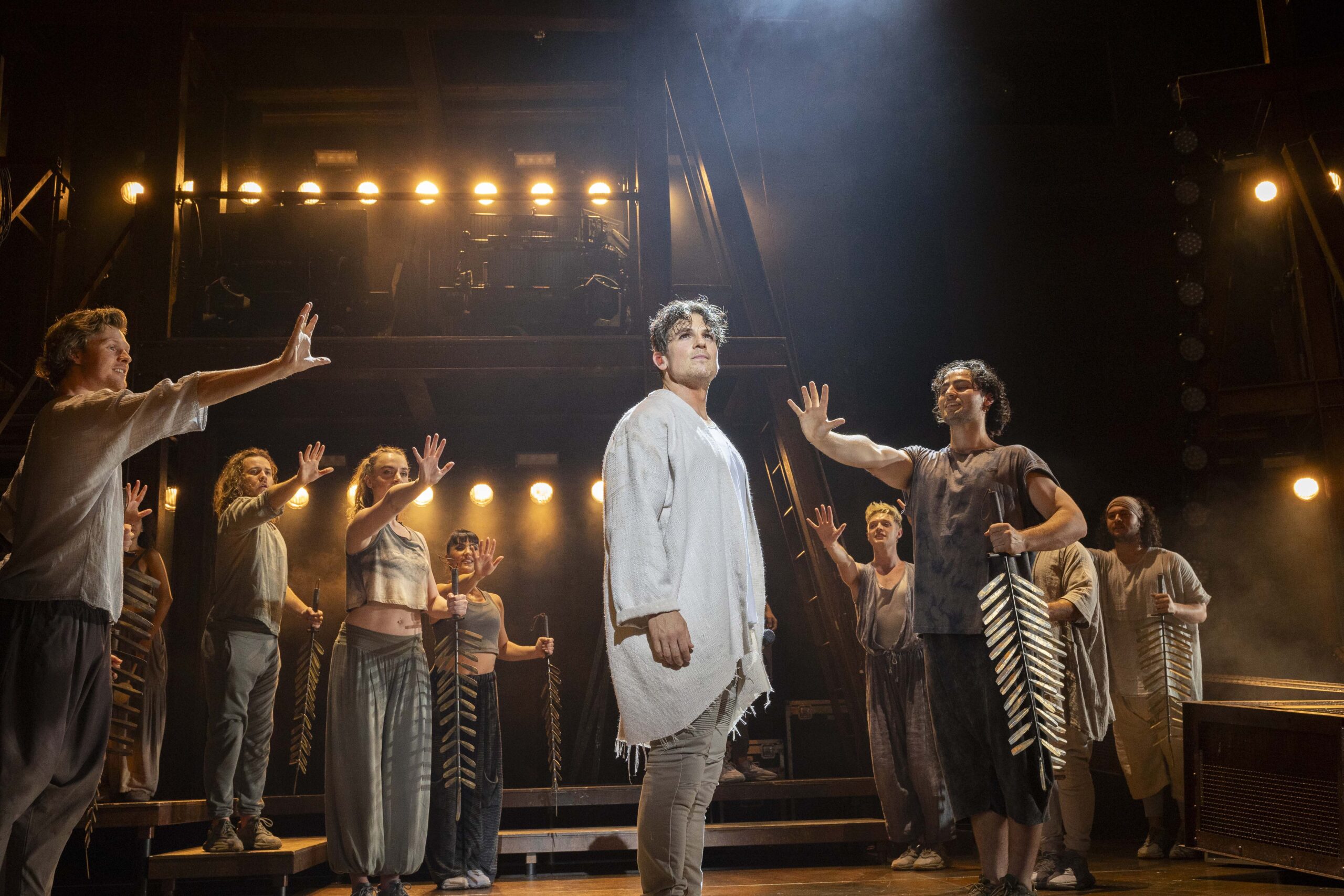 Michael Paynter and ensemble in Jesus Christ Superstar. Photo: Jeff Busby